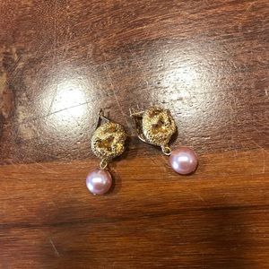 IMITATION “Chanel” gold and pearl earrings